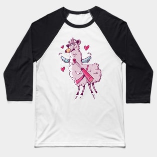 Valentine LLama Baseball T-Shirt